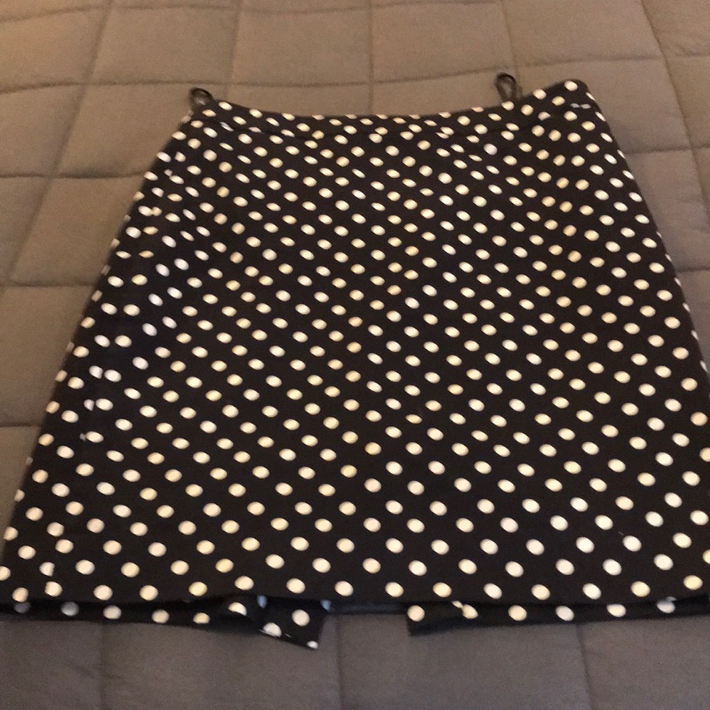 JCREW Navy Polka-Dot Pencil Skirt